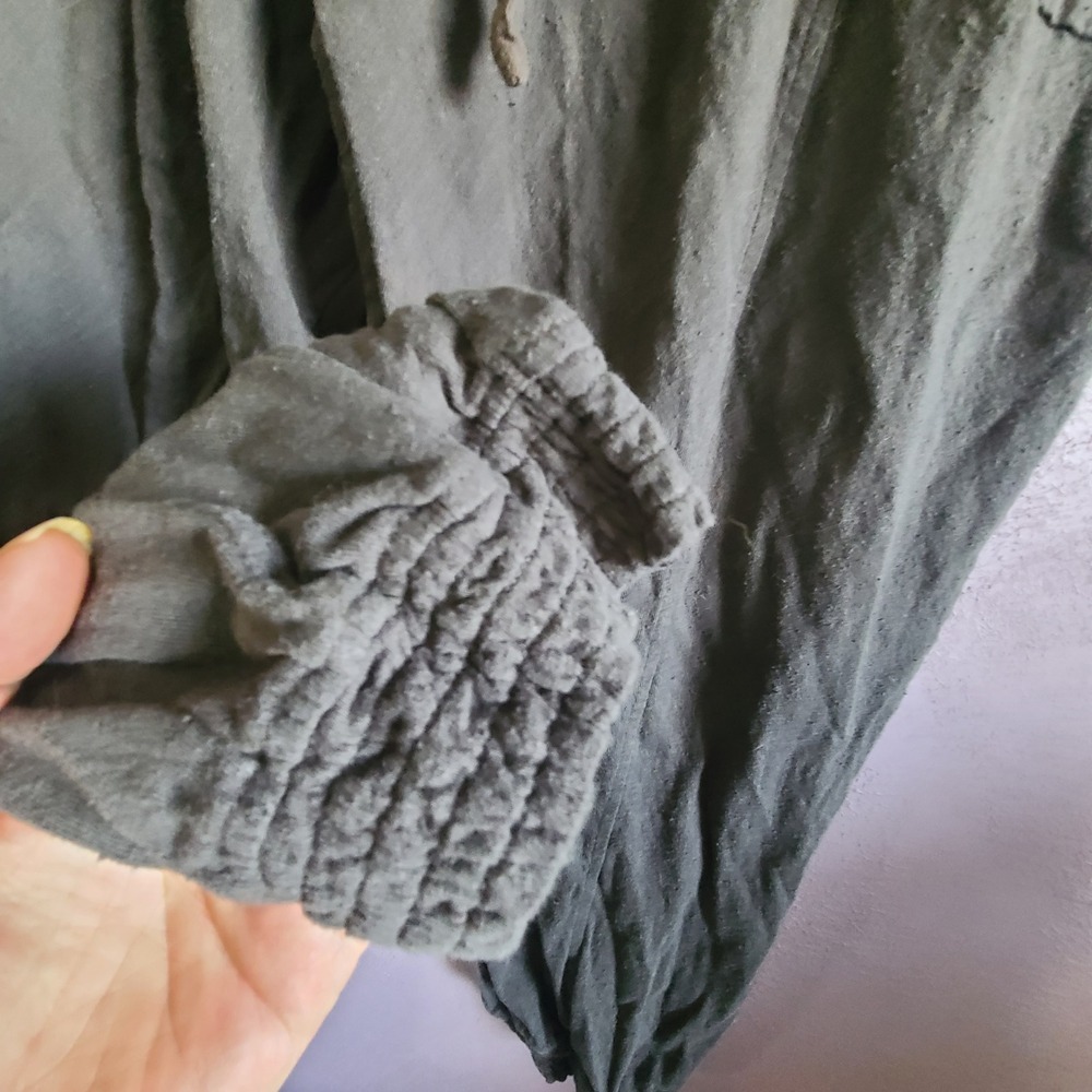 Aerie Jogger Pants Women XXL Gray Textured Harem Boho Crinkle High Rise Pockets - Picture 4 of 6